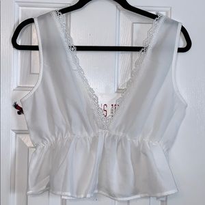 plunging neck blouse